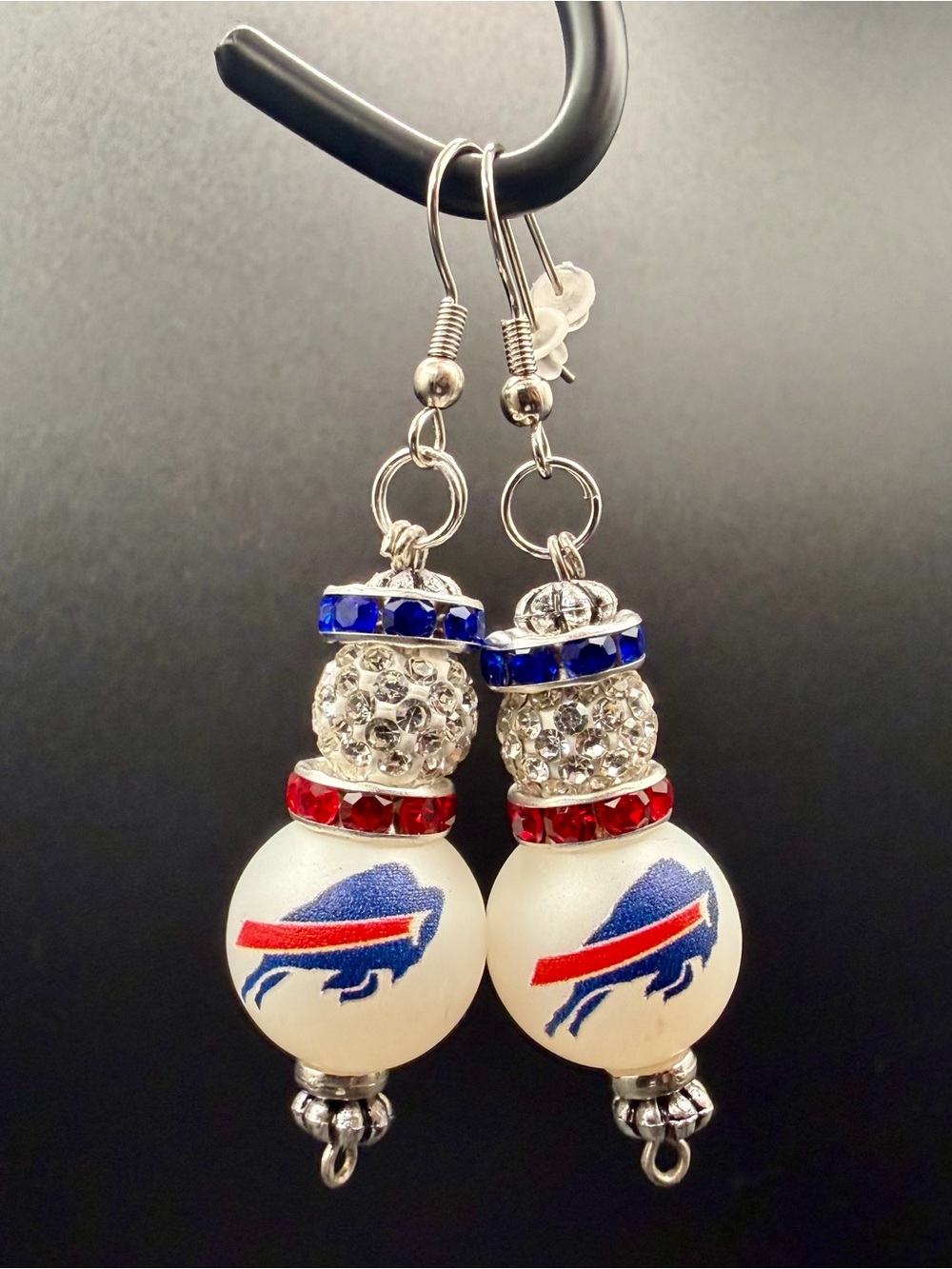 Handmade Beaded Buffalo Bills Earrings